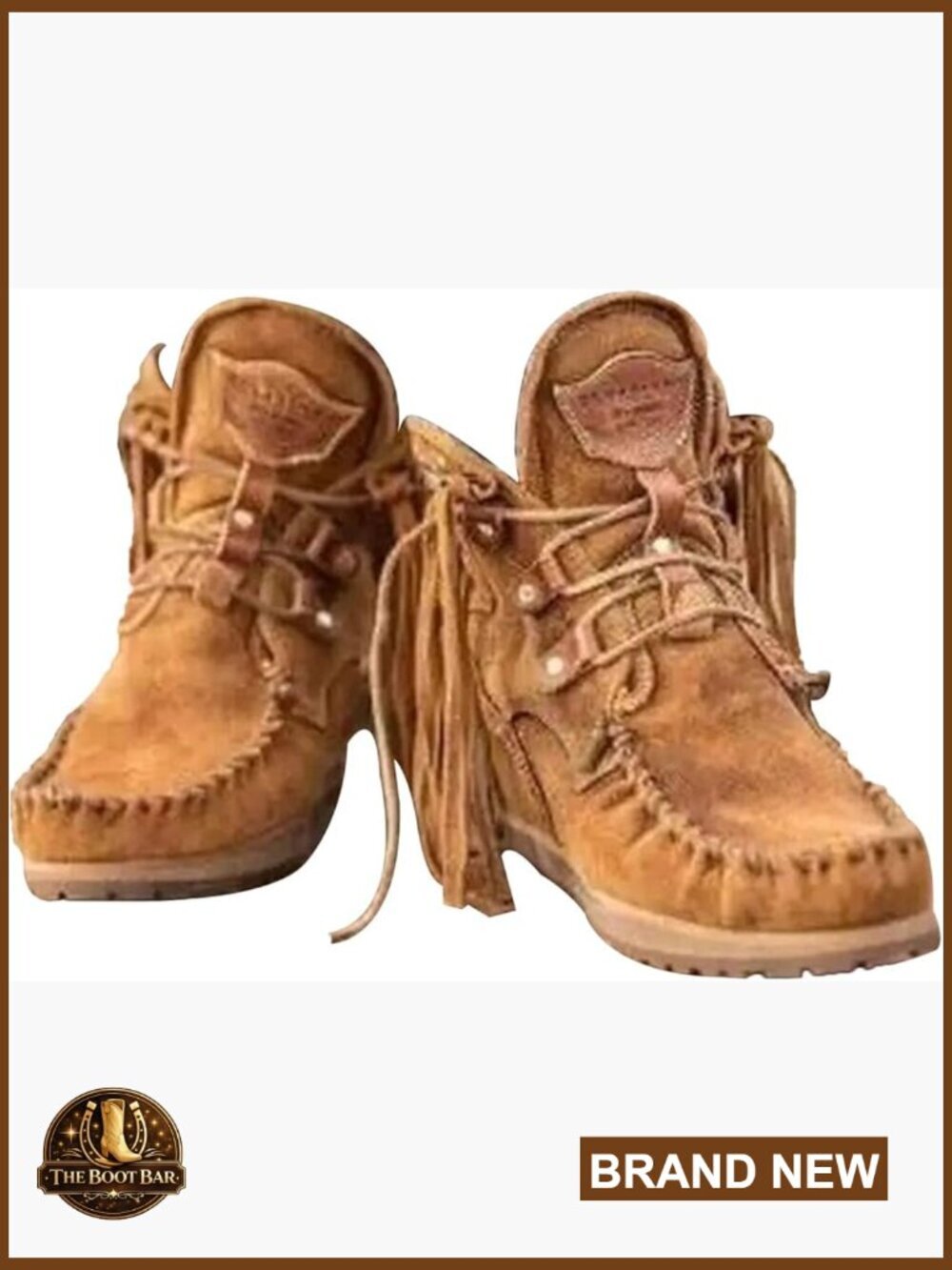 Vintage Fringed Ankle Boots, Lightweight Suede Mocc, Round Toe